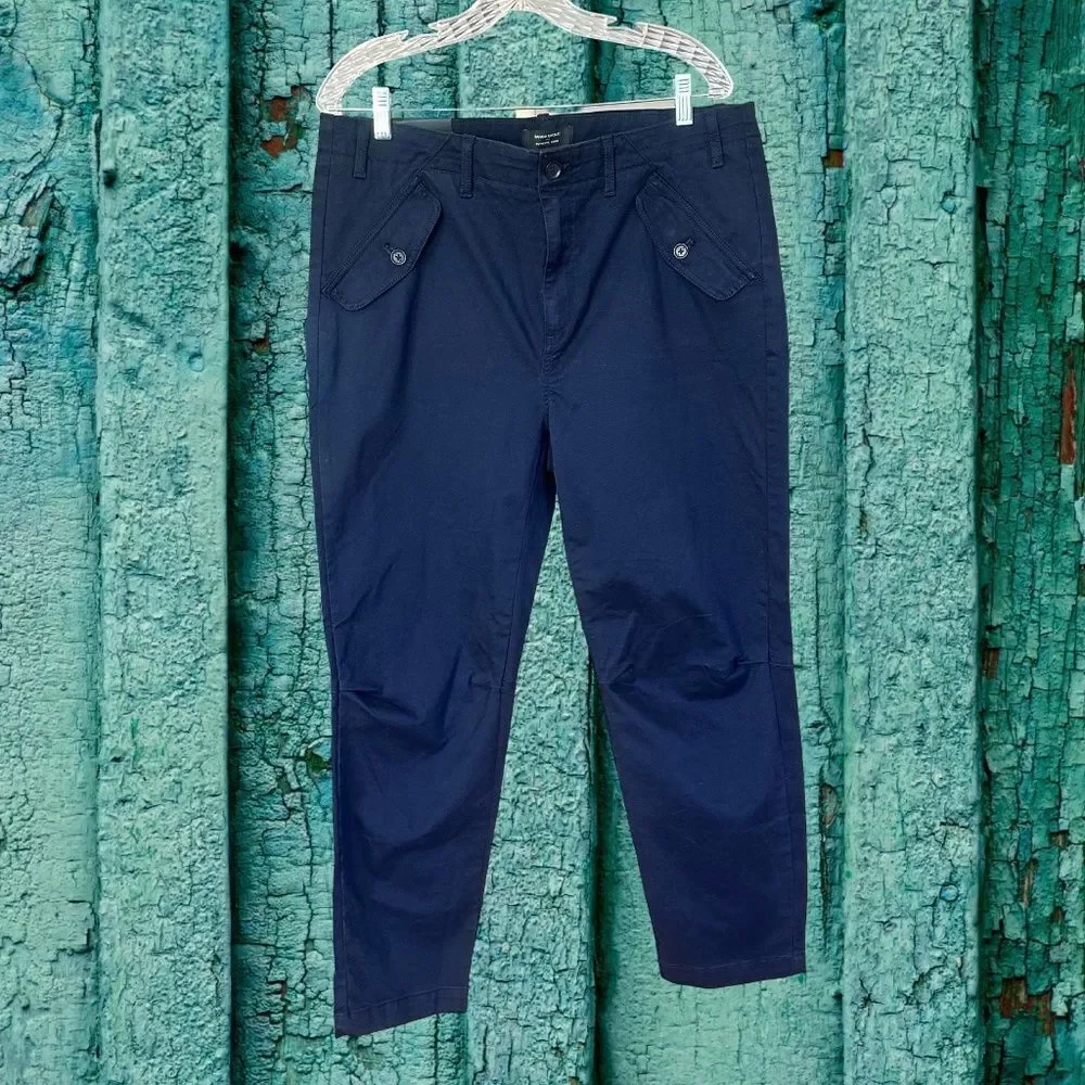 NWT Banana Republic Woman's Authentic Chino Pants Navy Blue Size 14